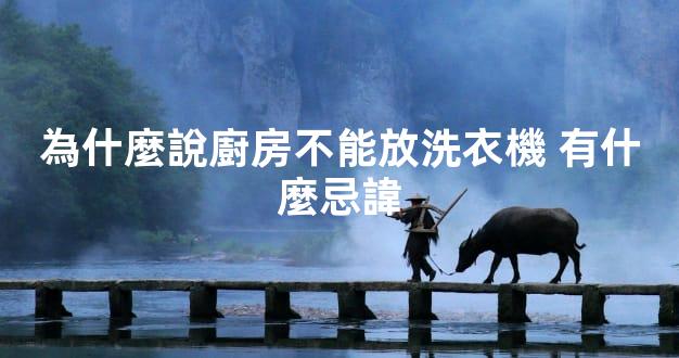 為什麼說廚房不能放洗衣機 有什麼忌諱